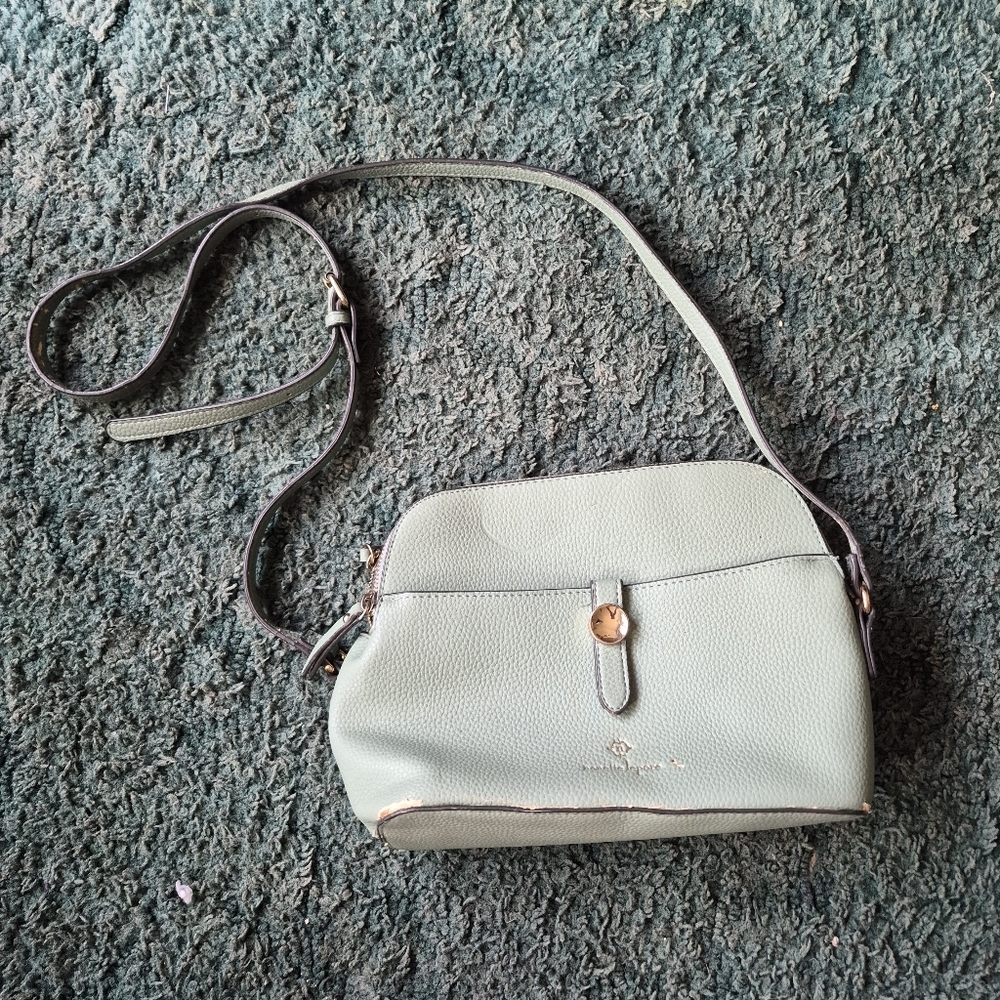 Nanette Lepore Green Faux Leather Crossbody Bag